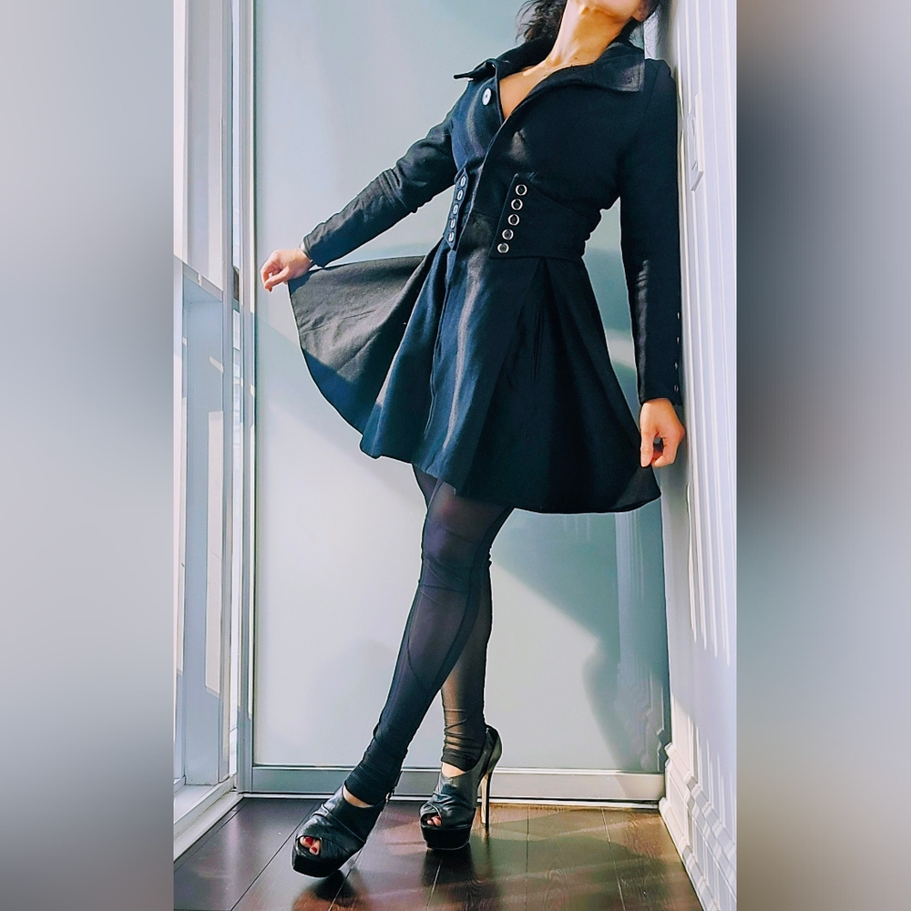 Elegant ASOS Petite Wool Coat w Skater Skirt